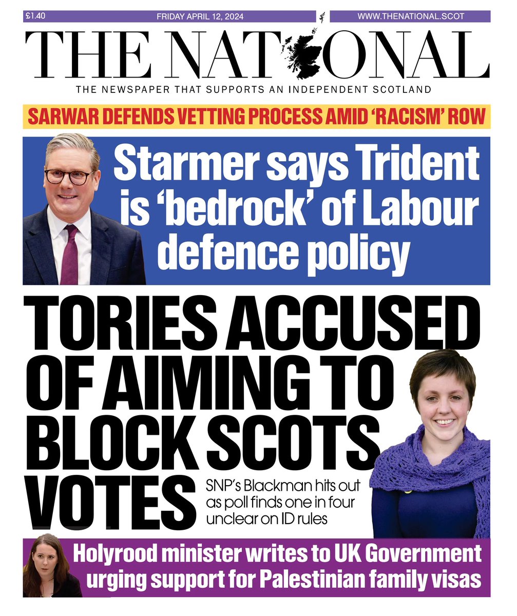 🇬🇧 Tories Accused Of Aiming To Block Scots Votes ▫ SNP's Blackman hits out as poll finds one in four unclear on ID rules #frontpagestoday #UK @ScotNational 🇬🇧