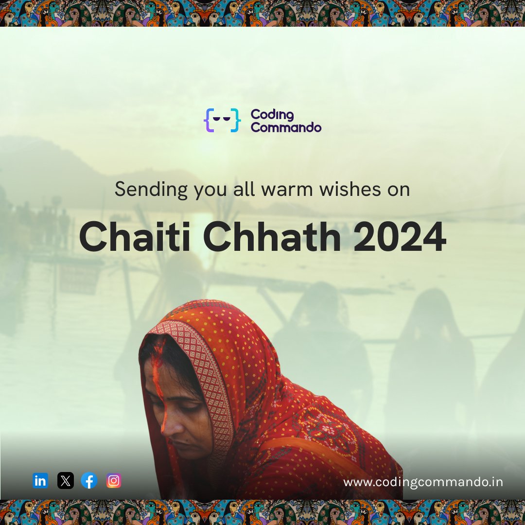 On the path of your career success, may the divine energy of Chhath Puja illuminate your journey, bringing prosperity, happiness, and achievements in abundance. 

Team Coding Commando wishes you a happy chhath puja ☀️ 

#codingcommando #chhath #festivalsofindia