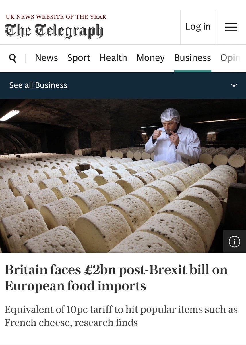 Britain faces a £2bn bill on European food imports when post-Brexit border checks come into force at the end of this month @Jacob_Rees_Mogg says “These checks are an unnecessary act of self harm that will increase prices in an era of inflation” Imagine the shock when he finds…