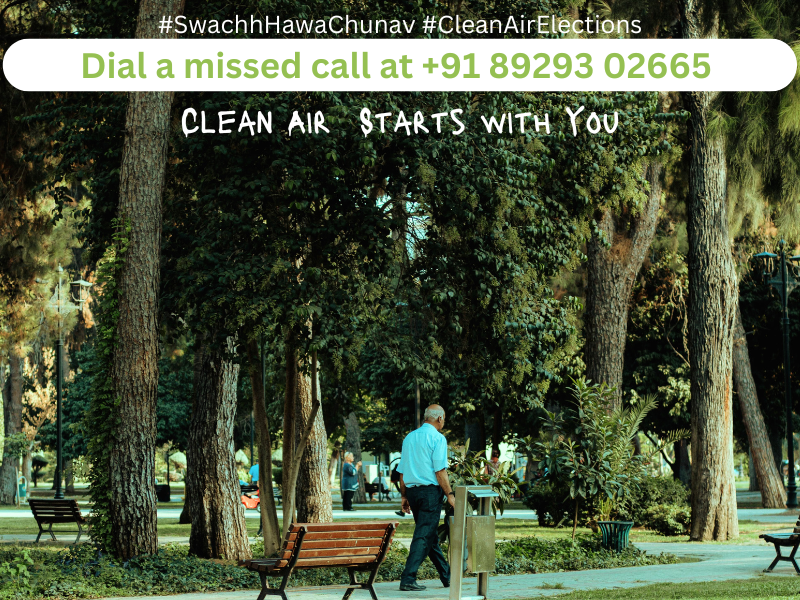 Urban areas require more green spaces, & it’s crucial to preserve what remains. Each tree matters. 
Trees play a crucial role in combating #airpollution #SwachHawaChunav #CleanAirElections
Give a missed call at +91 89293 02665 or visit tinyurl.com/yc2fhmb2