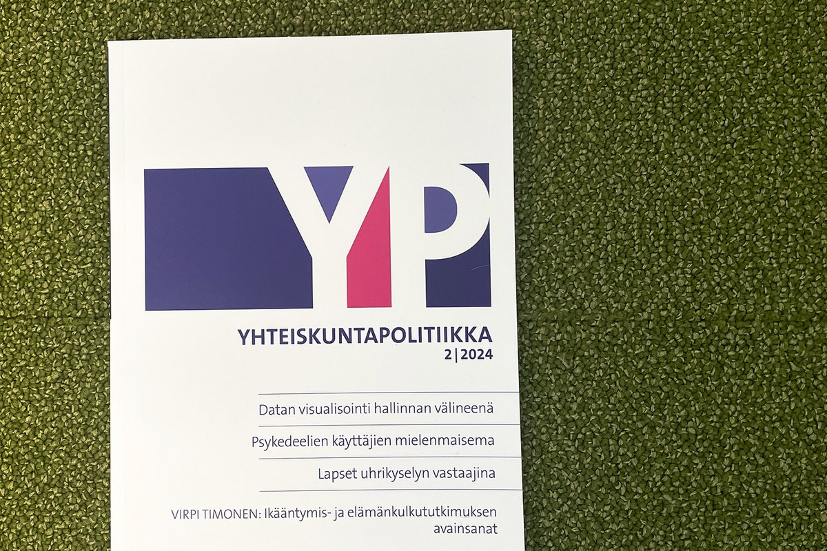 Uuden YP:n (2/24) aiheina mm. datan visualisointi hallinnan välineenä, lasten asema uhrikyselyn vastaajina sekä ikääntymistutkimuksen uudet näkökulmat. Ja paljon muuta!