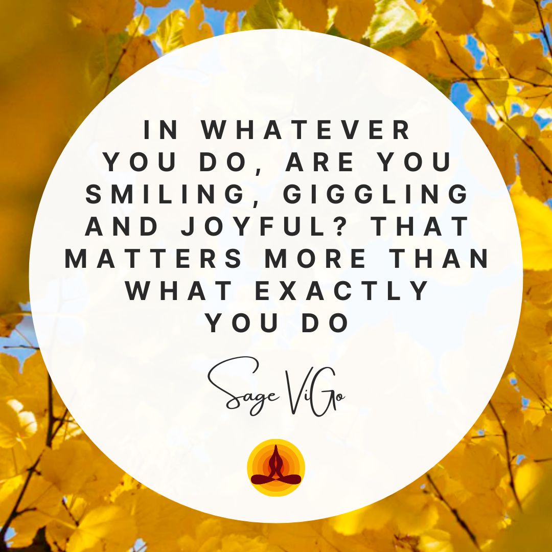 29 April 2024 - “In whatever you do, are you smiling, giggling and joyful? That matters more than what exactly you do” - Sage ViGo

#smile #giggle #joy #lovewhatyoudo #spiritualpath #lovelife #enjoythelittlethings #yogainspiration #indianmystics #vigovijaygopala #yogagita