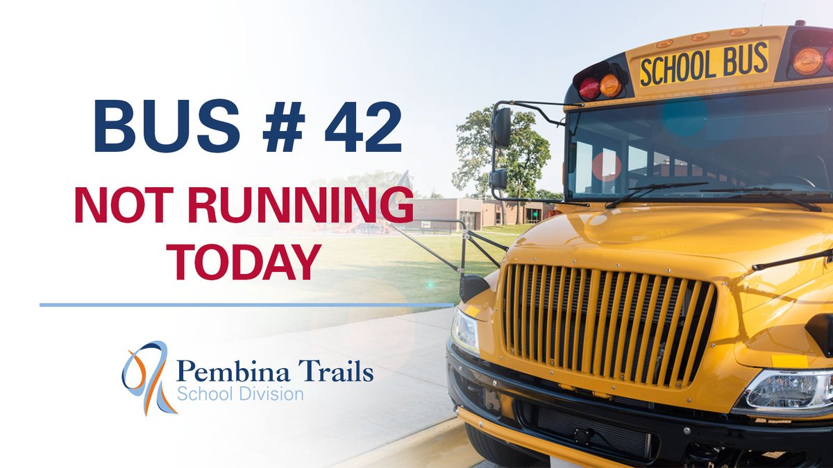 Attention all families @bisonrunschool and @PTCollegiateWpg that take bus #42: Bus #42 will not be running today (Fri Apr 12). We apologize for this inconvenience.