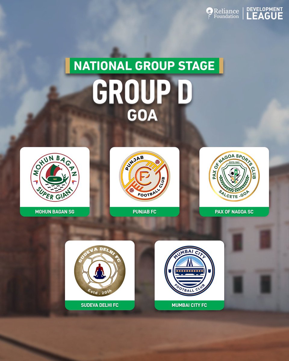 4 Groups, 20 Teams, ☝️ #NationalGroupStage 🏟️

Brace yourselves for the next chapter of #RFDL Season 3️⃣ 😍

@ril_foundation | #RelianceFoundationDevelopmentLeague #RFSports #LetsPlay #Football