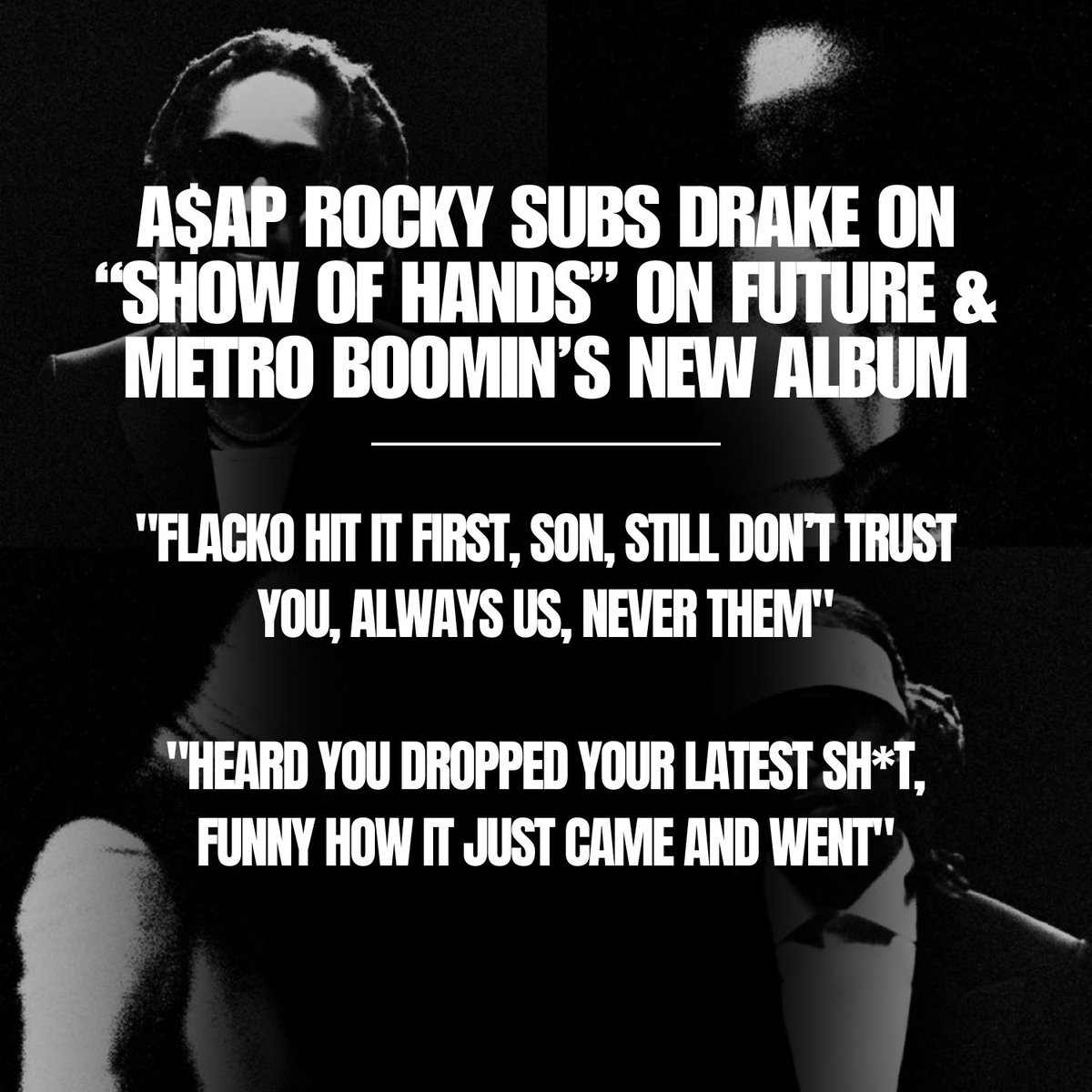 A$AP Rocky heard the crew dissing Drake now and jumped into the on deck circle 😂😂 “Pluto, Metro, should've put me on the first one”