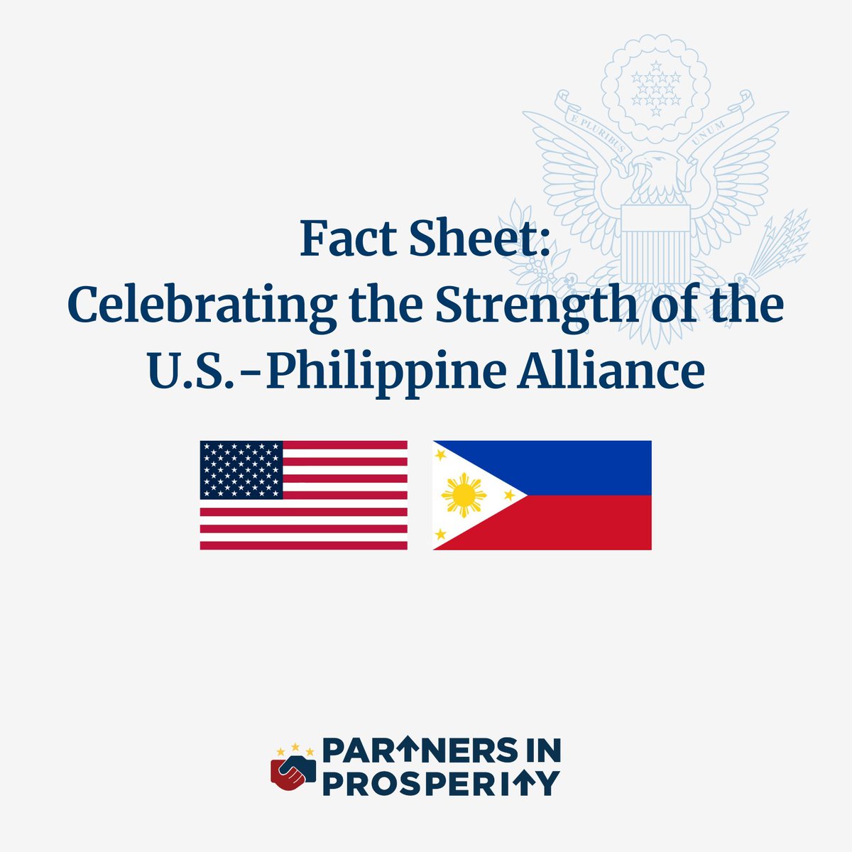 Read the latest @WhiteHouse fact sheet celebrating the unprecedented strength of the U.S.-Philippine alliance: whitehouse.gov/briefing-room/… #FriendsPartnersAllies #PartnersInPosperity