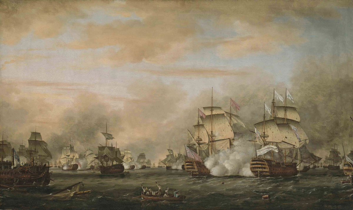 • في مثل هذا اليوم من عام 1782، سحق البريطانيون 🇬🇧 الفرنسيين 🇫🇷 قبالة جزيرة دومينيكا في معركة سينتس • خلال الاشتباك الذي استمر أربعة أيام، استولت البحرية الملكية على أربع سفن حربية معادية وأدميرال واحد: كونت دي جراس، بطل يوركتاون