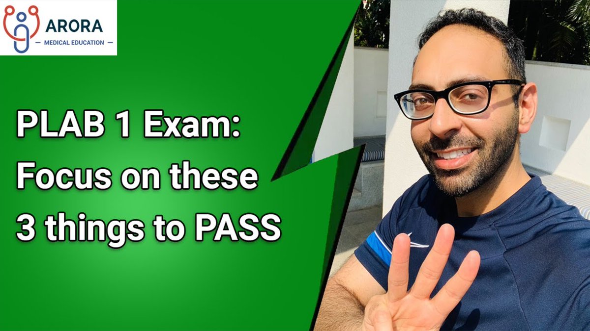 🙌 Focus on these 3 things to help Pass PLAB 1... youtu.be/T3OFbJFr4YQ #Meded #FOAMed #FOMed #MedicalEducation #CanPassWillPass #MedTwitter #iWentWithArora