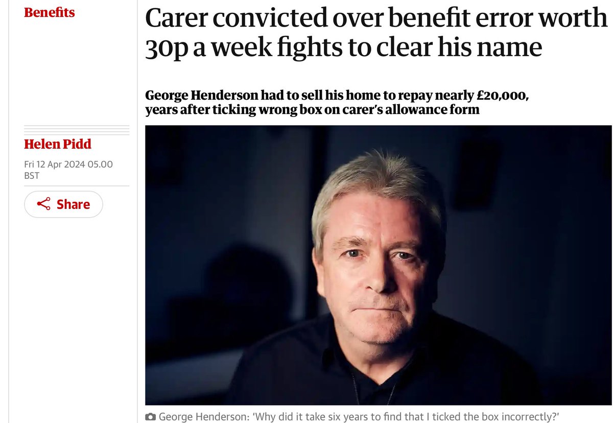 No care for carer - DWP left father homeless after pursuing six years overpaid carer’s allowance after he claimed the benefit with DWP agreement to protect his disabled son from drug dealers bit.ly/3W19EGt