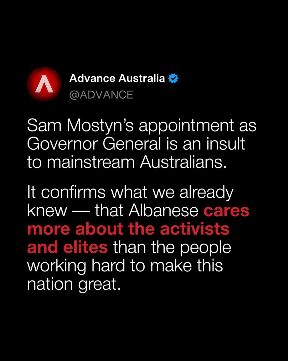 FairAusADV's tweet image. We oppose this deeply political appointment to what should be a completely non-political role.