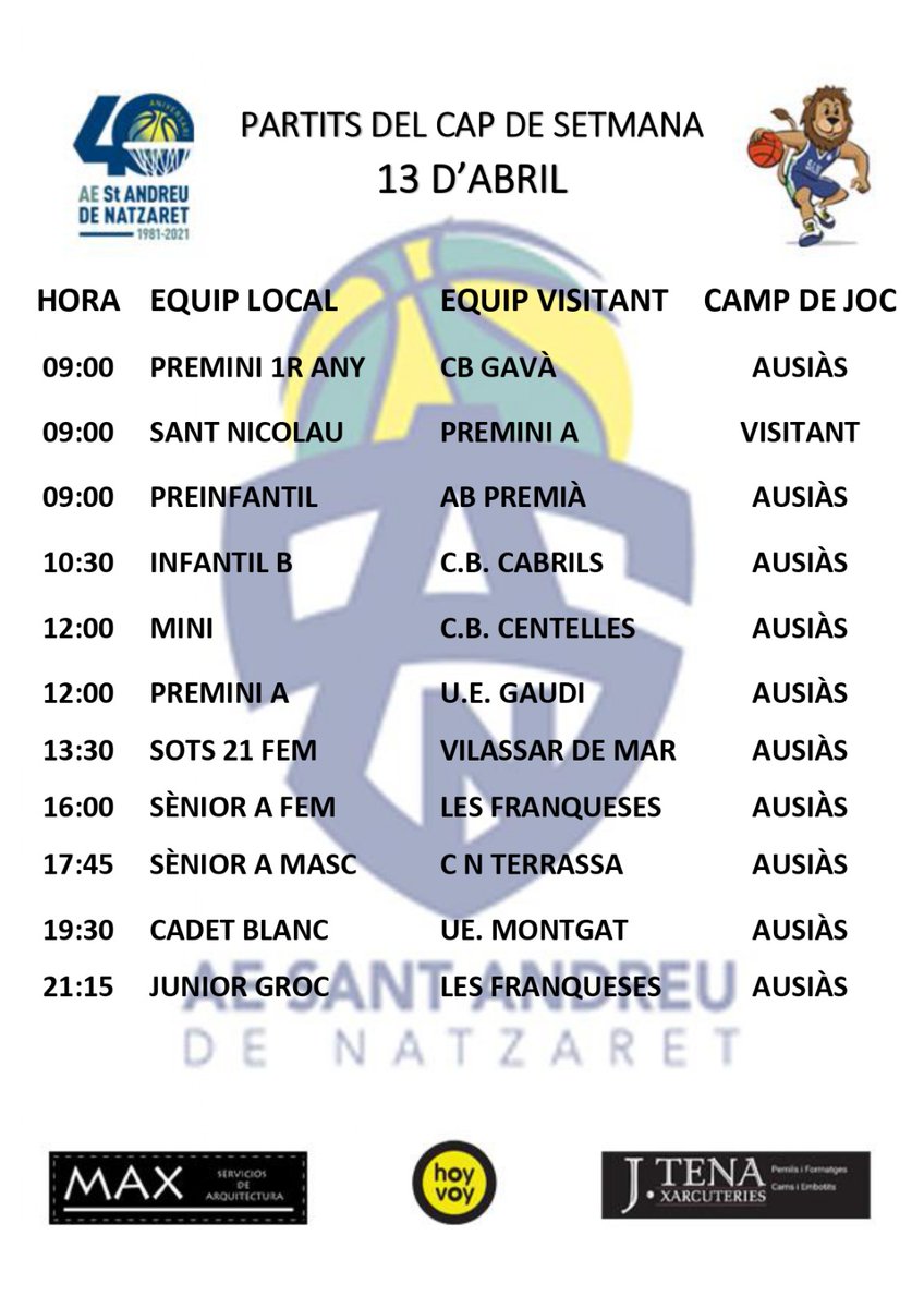 AESANTANDREUNAT's tweet photo. Tenim una nova jornada a tocar amb els partits dels Sèniors com els destacats de la setmana. Som-hi SAN!!! #socblau #socSAN #bressol #enfemení https://t.co/8SHEd1i1bM