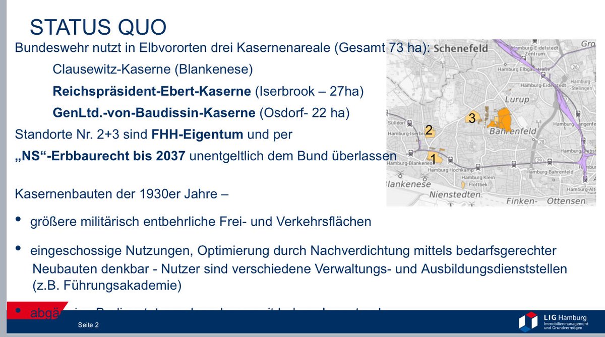 Hamburg will weiter guter Partner der Bundeswehr sein - Neue Vereinbarung zwischen Bund (⁦@BMF_Bund⁩ / BIMA) & Land (⁦@FHH_FB⁩ / LIG) garantiert Kasernen-Standorte der ⁦@BMVg_Bundeswehr⁩ in #Altona bis 2136 mit #Erbbaurecht & öffnet Potentiale für Wohnungsbau🏗️.
