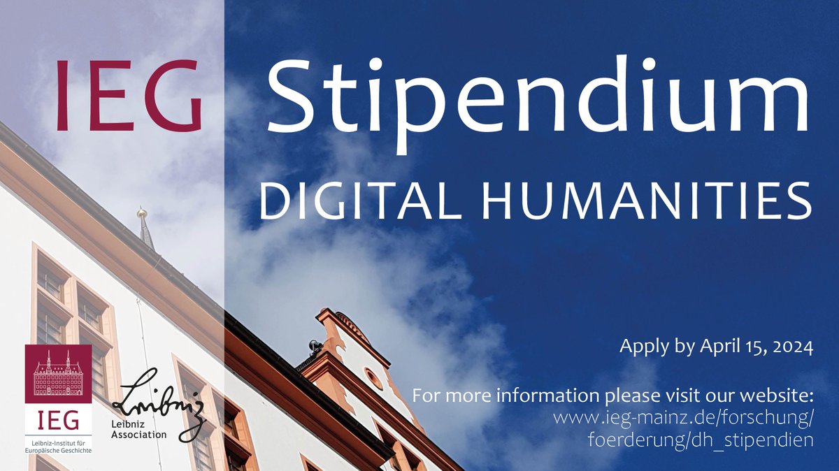#CfA Be quick an apply now for an IEG Fellowship in Digital Humanities! 📌 Application Deadline: April 15, 2024 📌 More Information: buff.ly/3TTPyMU