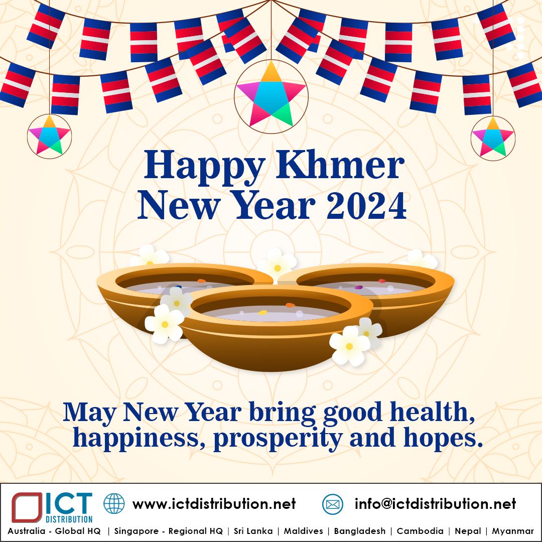 ICT Distribution extends warm greetings to our partners in Cambodia a Happy Khmer New Year. 

#HappyKhmerNewYear #ICTDCambodia