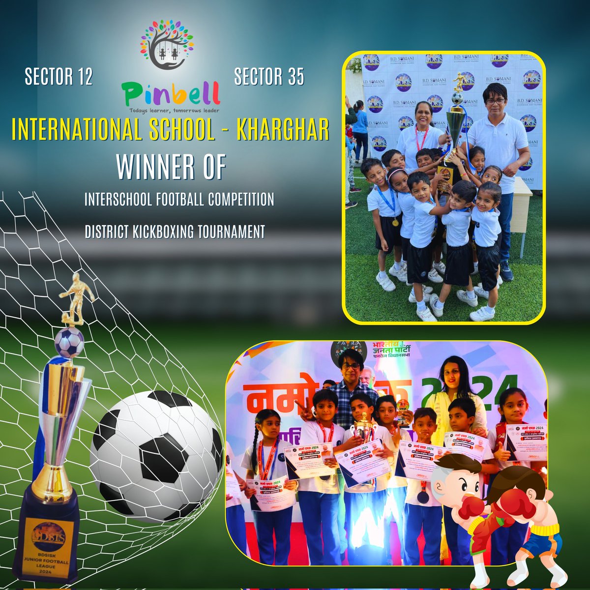 Winner of Interschool football competition & District Kickboxing Tournament #khargharcity #kharghar