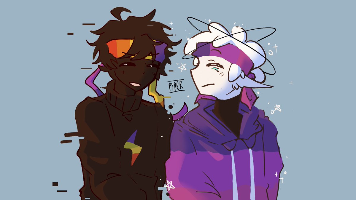 pyperplane's tweet image. particle buddies (pride duo)
#SpokeIsHerefanart #planetlordfanart 

(twitter crop go crazy)