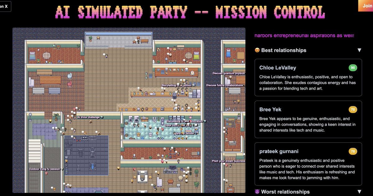 This simulated AI party by @edgarhnd is amazing :) simulated.party