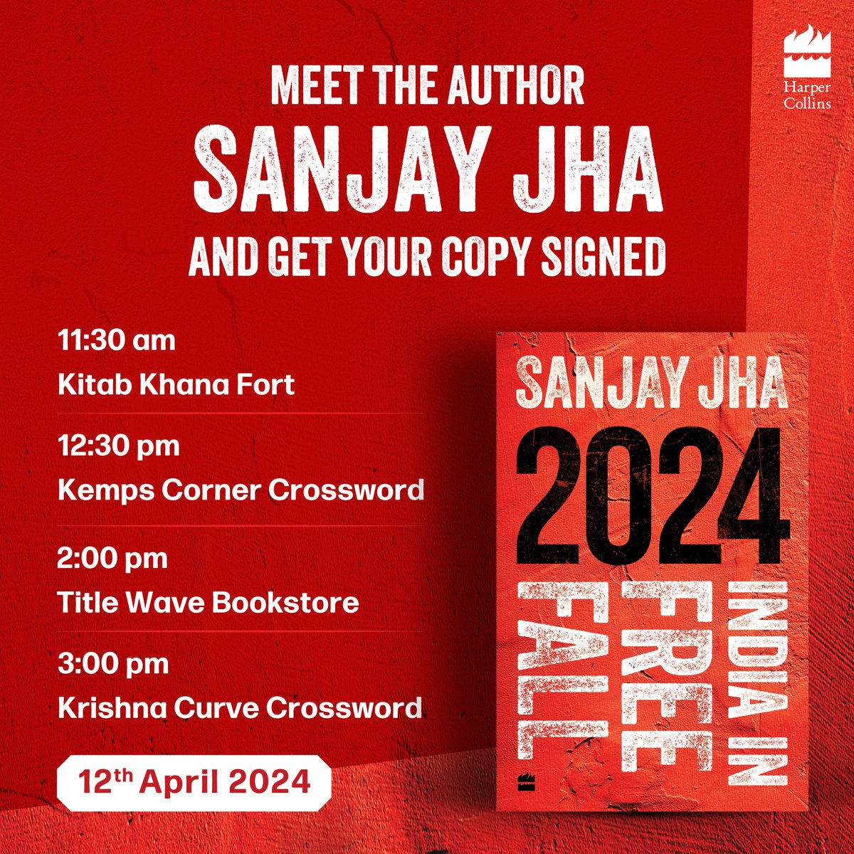 #Mumbai readers, get your signed copy of @JhaSanjay’s fascinating book 2024 India in Free Fall from a local bookstore near you! @KitabKhanaBooks @crossword_book @titlewavesMUM