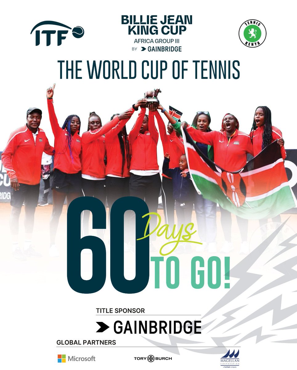 We are Six Love days to Billie Jean King Cup. Join us in the count down towards the best of tennis action.
#bjkcnairobi
#bjkcafricagroupiii
#worldcupoftennis
