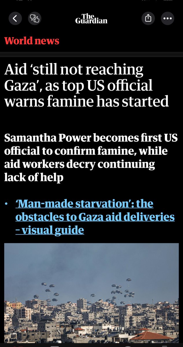 The U.S. finally confirms aid is still not reaching Gaza and there is famine.