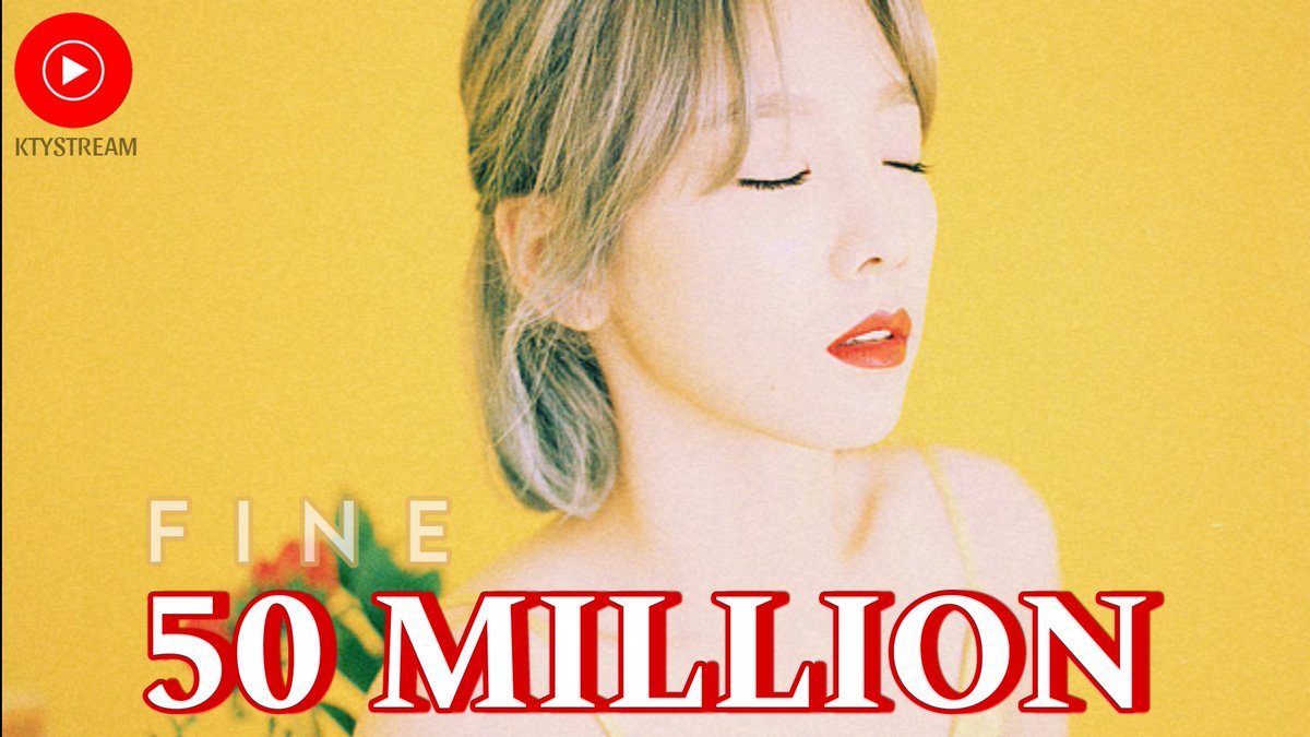 FINE by @TAEYEONsmtown has hit 50,000,000 streams on Youtube Music. 🔗: youtu.be/u1uvv_yKhH8?si… It is Taeyeon's 4th audio song to achieve this milestone on the platform🎉 Audios close to new milestones: I🔜 65M 11:11🔜 50M Spark🔜 30M U R, CCM, Gravity🔜 20M #Taeyeon #태연