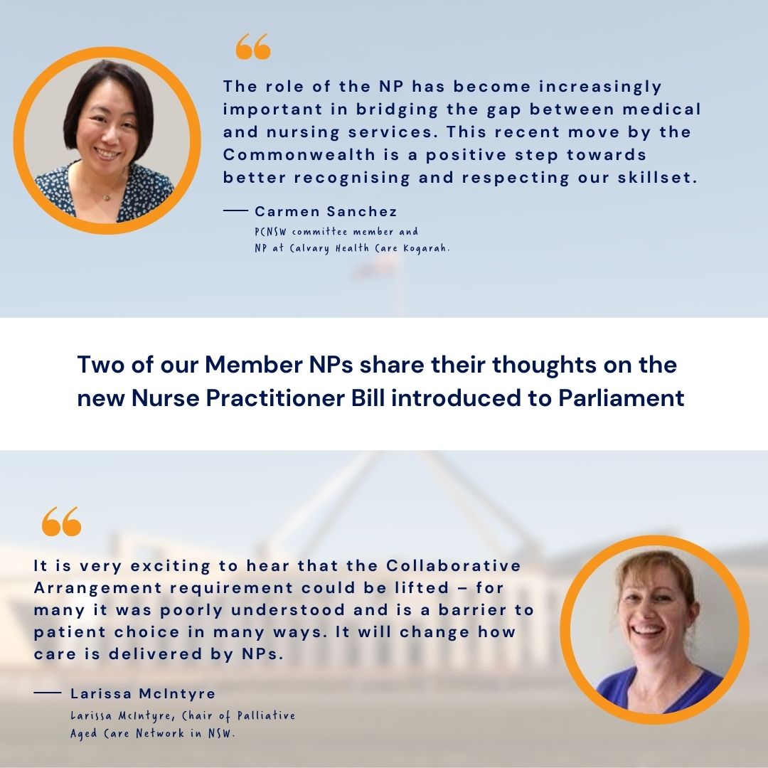 On the 20th of March the Health Legislation Amendment (Removal of Requirement for a Collaborative Arrangement) Bill was introduced to Federal Parliament by the Labor Government. Thoughts of two of our Nurse Practitioners members can be found here: palliativecarensw.org.au/new-nurse-prac…