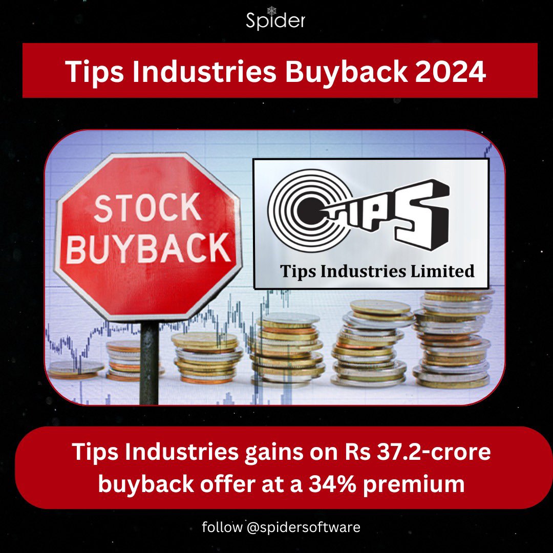 Tips Industries buyback 2024 . . . . . #nifty #sensex #stock #market #tips #music #industries #bollywood #company #finance #spidersoftware