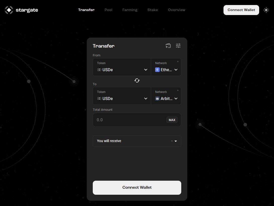 pendle_fi's tweet image. GM, Ethena USDe is now available on @Arbitrum ☀️

🔹64% Fixed Yield
🔹20x Sats/day Multiplier
🔹99% Boosted LP APY

Bridge your USDe now via @StargateFinance 🌉