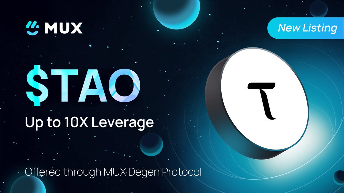 What happens when you can trade the leading AI token by market cap with up to 10x leverage? You tell us, chads... Because $TAO is now listed on MUX! 🎉 Long or Short $TAO with up to 10x leverage using MUX's Degen Protocol. Don't fade this one. 🧵