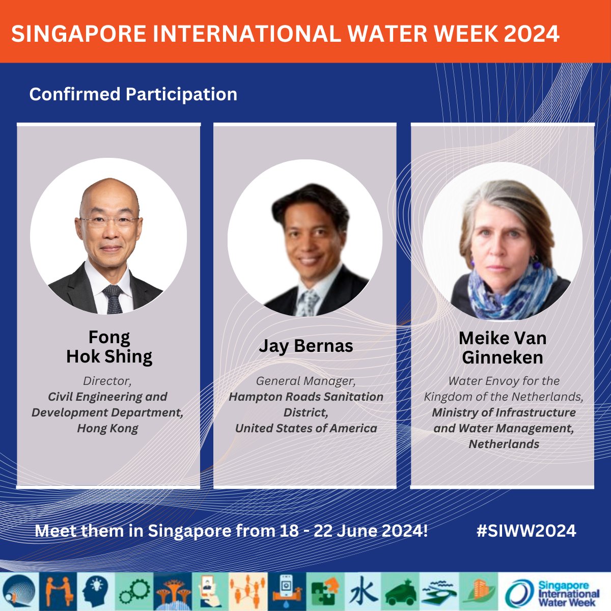 We are delighted to announce the confirmed participation of 3 global leaders at #SIWW2024! See who else is coming: lnkd.in/gwmrjPtj Register for SIWW2024 now! lnkd.in/gfhtXBCm
