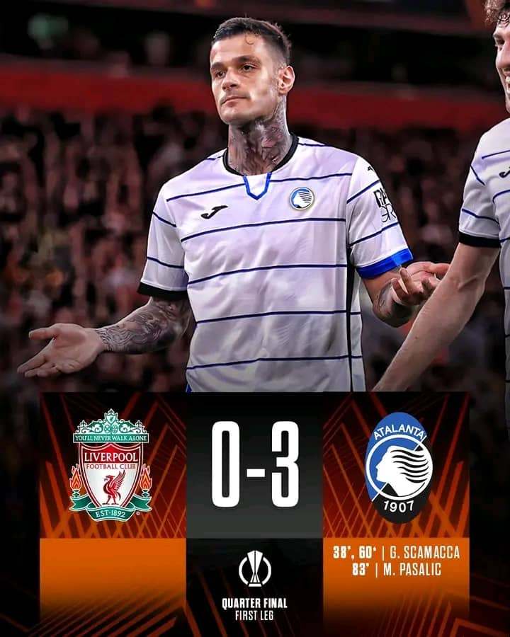 ⚫️🔵 𝐇𝐈𝐒𝐓𝐎𝐑𝐈𝐂𝐀𝐋 win for Atalanta at Anfield, it’s an unforgettable night for the Italians! 🇮🇹 …and the first home defeat for Liverpool in 14 months.