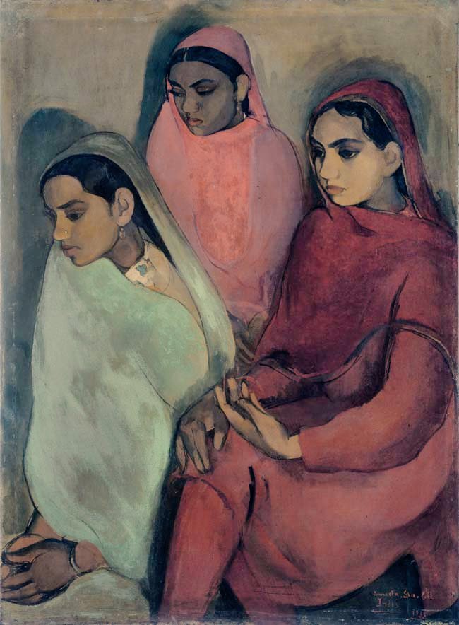 Three Girls, 1935 by Indian painter Amrita Sher-Gil #WomensArt