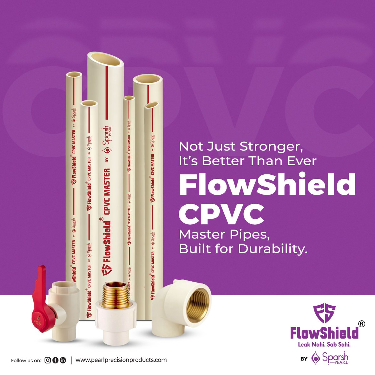 When durability is non-negotiable, turn to FlowShield CPVC Master Pipes. Built to last a lifetime trust. 

#FlowShieldDurability #MasterPipesReliability #BuiltToLast #PipingPerfection #FlowShieldQuality