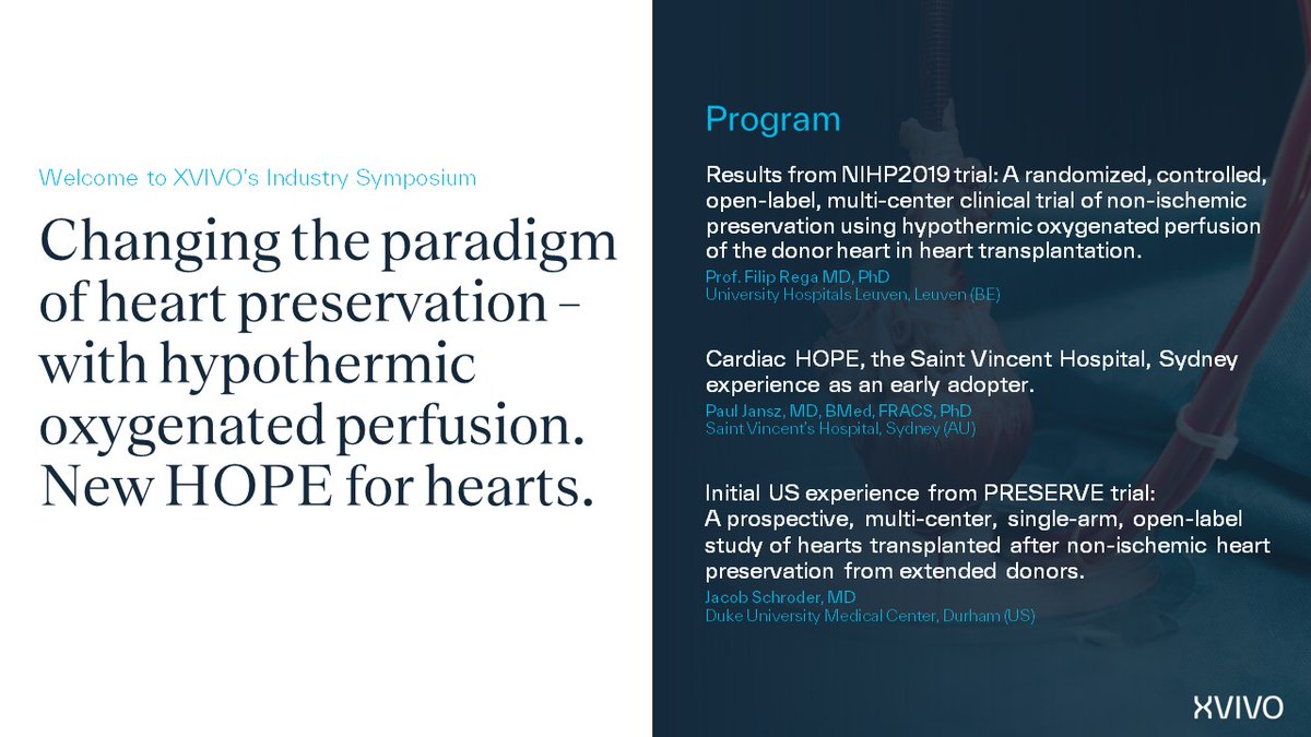 💙 Happens today at 11:45-12:45 CEST
📍 Where: Panorama Hall @ISHLT2024

Changing the paradigm of heart preservation - with hypothermic oxygenated perfusion. New HOPE for hearts.

#hearttransplant #transplant #HOPEforhearts