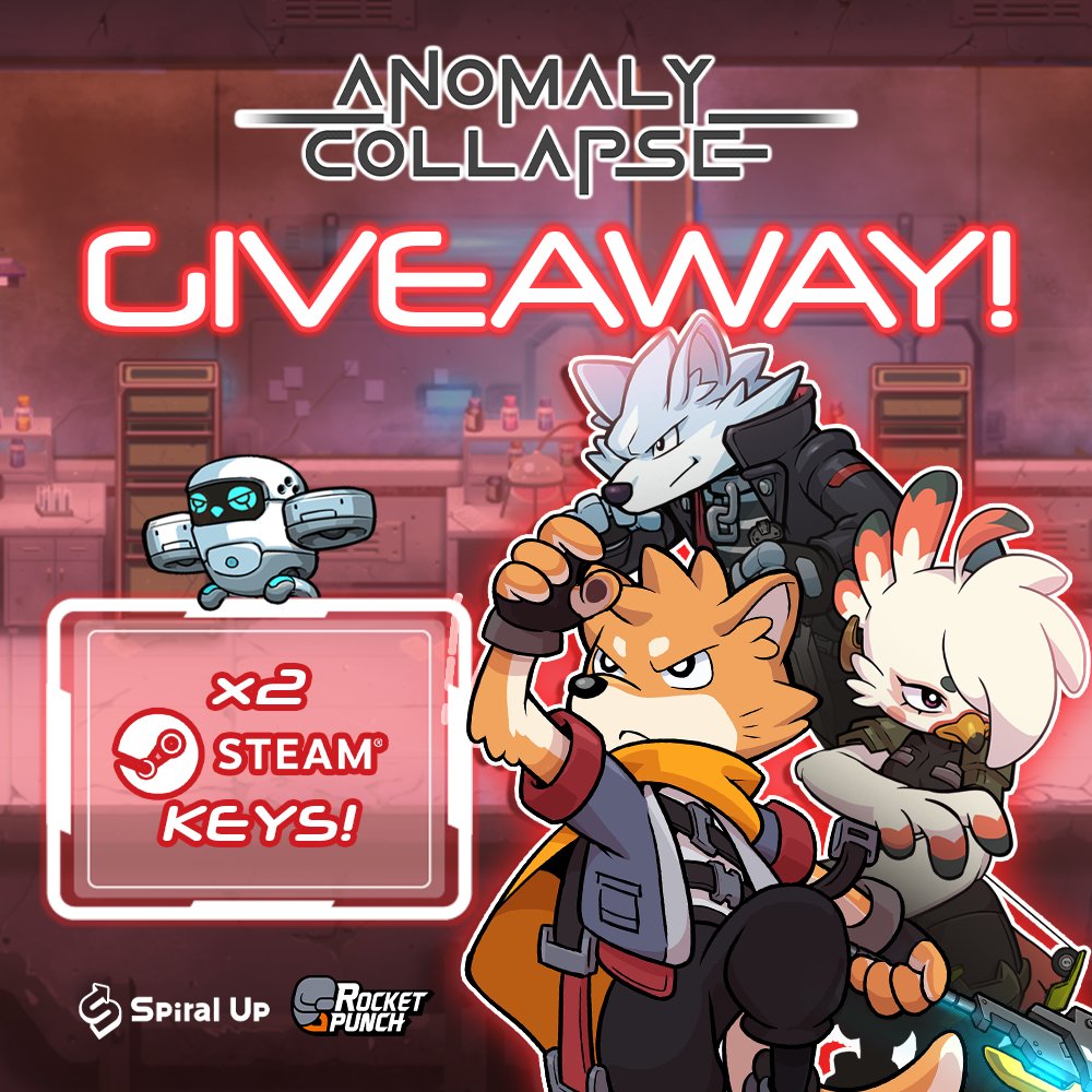 🎉 GIVEAWAY 🎉 We are giving away 2 Steam keys in celebration of our launch! 🔥 Follow @AnomalyCollapse 🔁 Like, RT this post ✔️ Complete Gleam: gleam.io/R49k3/-anomaly… Winners will be announced on 3rd May! #furry #turnbased #IndieGames #GameDev #GameLaunch