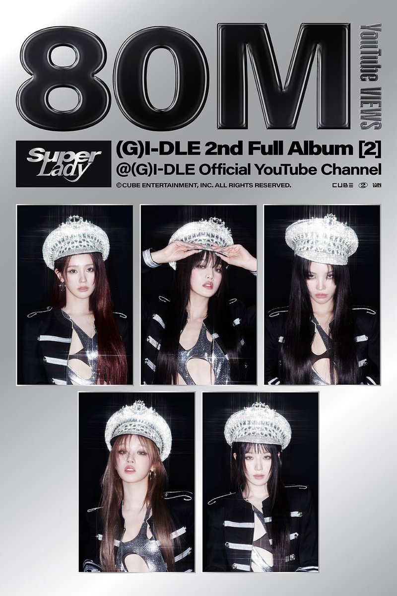 [🎉] 'Super Lady' 뮤직비디오 8천만 뷰 달성을 축하합니다!
Congratulations! 'Super Lady' M/V hits 80,000,000 views!

'#Super_Lady' Official Music Video
▶ youtu.be/6f3RzjXPQwA

#여자아이들 #GIDLE 
#Two