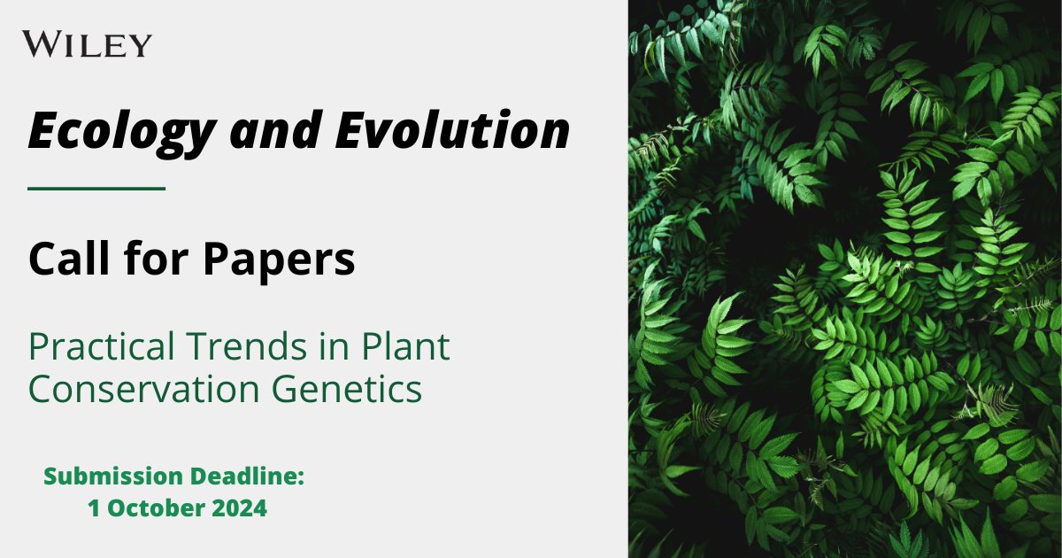 Call for papers 📣 This Special Issue focuses on practical strategies to conserve and manage threatened plants, emphasizing standing genetic variation. #GeneticDiversity #Biodiversity 🗓️ Submission deadline: 1 October 2024 Submit now 🔗 ow.ly/BYVG50RctaV