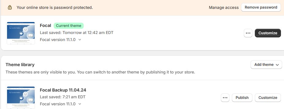 I am customizing a shopify theme for a client and it says the last time I made change is tomorrow.  #Shopify #shopifystore #shopifyexpert