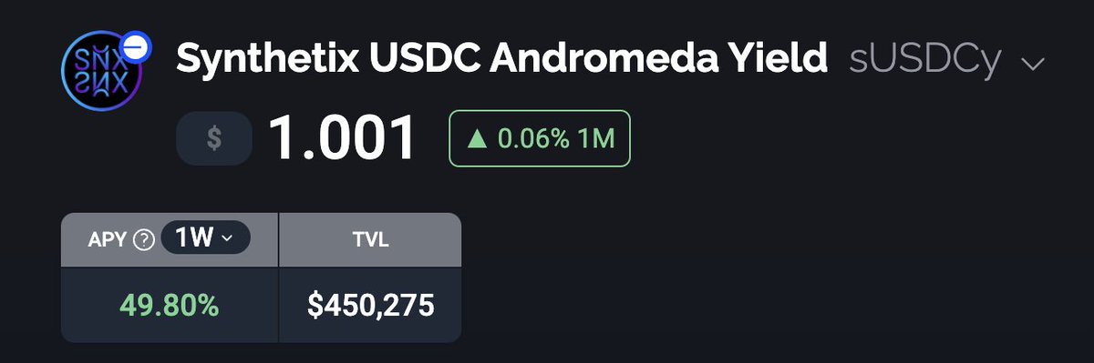 .@synthetix_io USDC Andromeda Yield already showing strong yields. And it's only the beginning