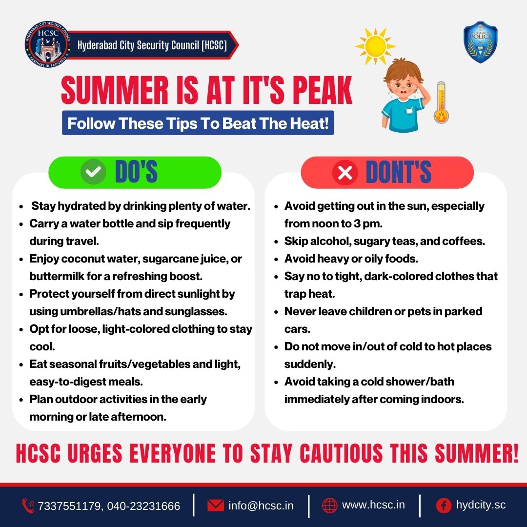 🌞☀️ Summer is at its peak!⛱️ Follow these essential tips to beat the heat and stay cool: - Stay hydrated with plenty of water.🥥 - Wear lightweight, light-colored clothing. - Seek shade or stay indoors during the hottest hours. - Avoid strenuous activities outdoors. - Use…