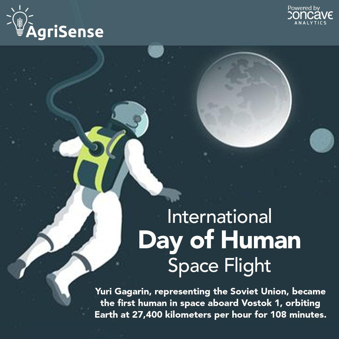 Today marks the International Day of Human Space Flight! 

Let's honor the historic journey of humanity beyond our planet's bounds and celebrate the remarkable achievements in space exploration. 

#ConcaveAnalytics #AgriSense #ConcaveAGRI #HumanSpaceFlight