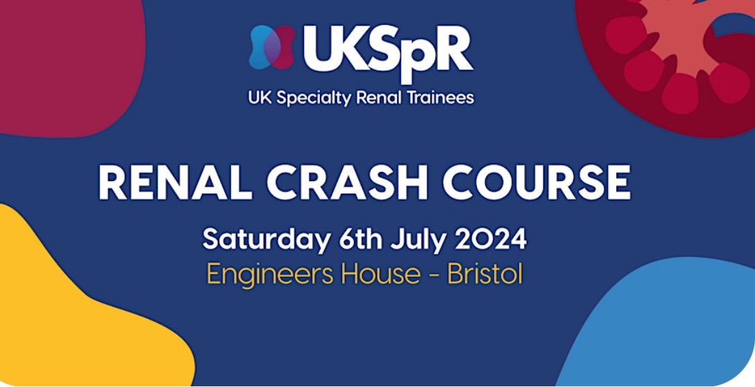 If you are going to be new to renal training this year we would love to see you at the annual renal crash course in July! 🌟 Covering top tips for the first few months of the job and a chance to meet new colleagues, booking is now open here- eventbrite.co.uk/e/how-to-be-a-…