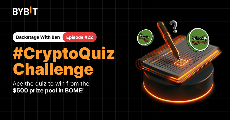 Bybit_Official's tweet photo. 🔥 $500 USD worth of #BOME up for grabs!

📺 Tune in to #BackstageWithBen on Apr 17, 2024, 8AM UTC. Take on our EASY #CryptoQuizChallenge to be part of the $BOME prize pool 😎 

📆 Quiz ends on 24 Apr, 2024, 11:59PM UTC

Click👇 to Take the Easiest Quiz!