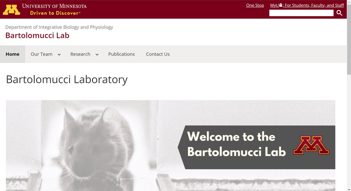 🚨Job Alert 🚨
Researcher 1 position available in the Bartolomucci Lab at the UMN, USA. DM or email abartolo@umn.edu with inquiries.

Job description and application here  z.umn.edu/9gz6

Primary responsibility: mouse models of social determinants of health and aging.