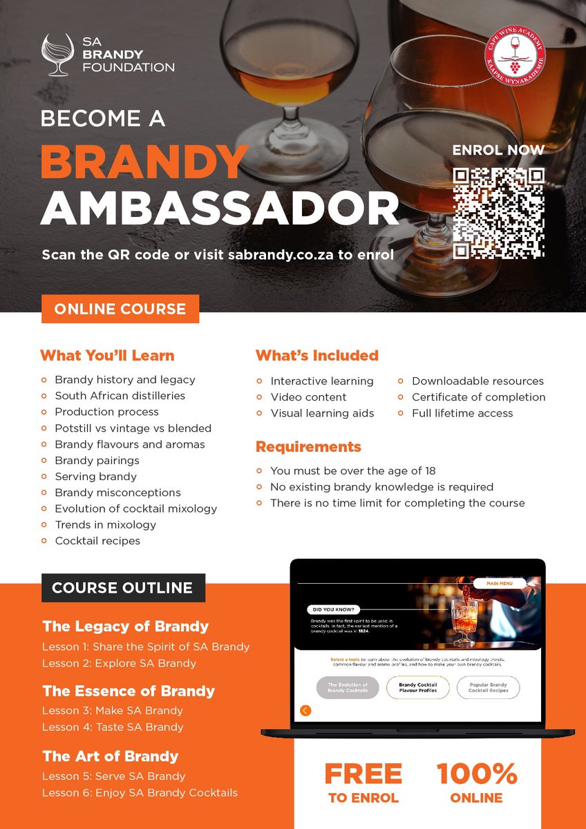 SA Brandy (@brandyrockssa) on Twitter photo | Behind the scenes, we've been quietly blending our very own brandy course - just for you!
 
Introducing the South African Brandy Foundation Introductory Brandy Course that is 100% online.
Click on the link below to register to the online course:
sabrandy.lobsterink.com/learn/join?cod… | Behind the scenes, we've been quietly blending our very own brandy course - just for you!
 
Introducing the South African Brandy Foundation Introductory Brandy Course that is 100% online.
Click on the link below to register to the online course:
sabrandy.lobsterink.com/learn/join?cod…