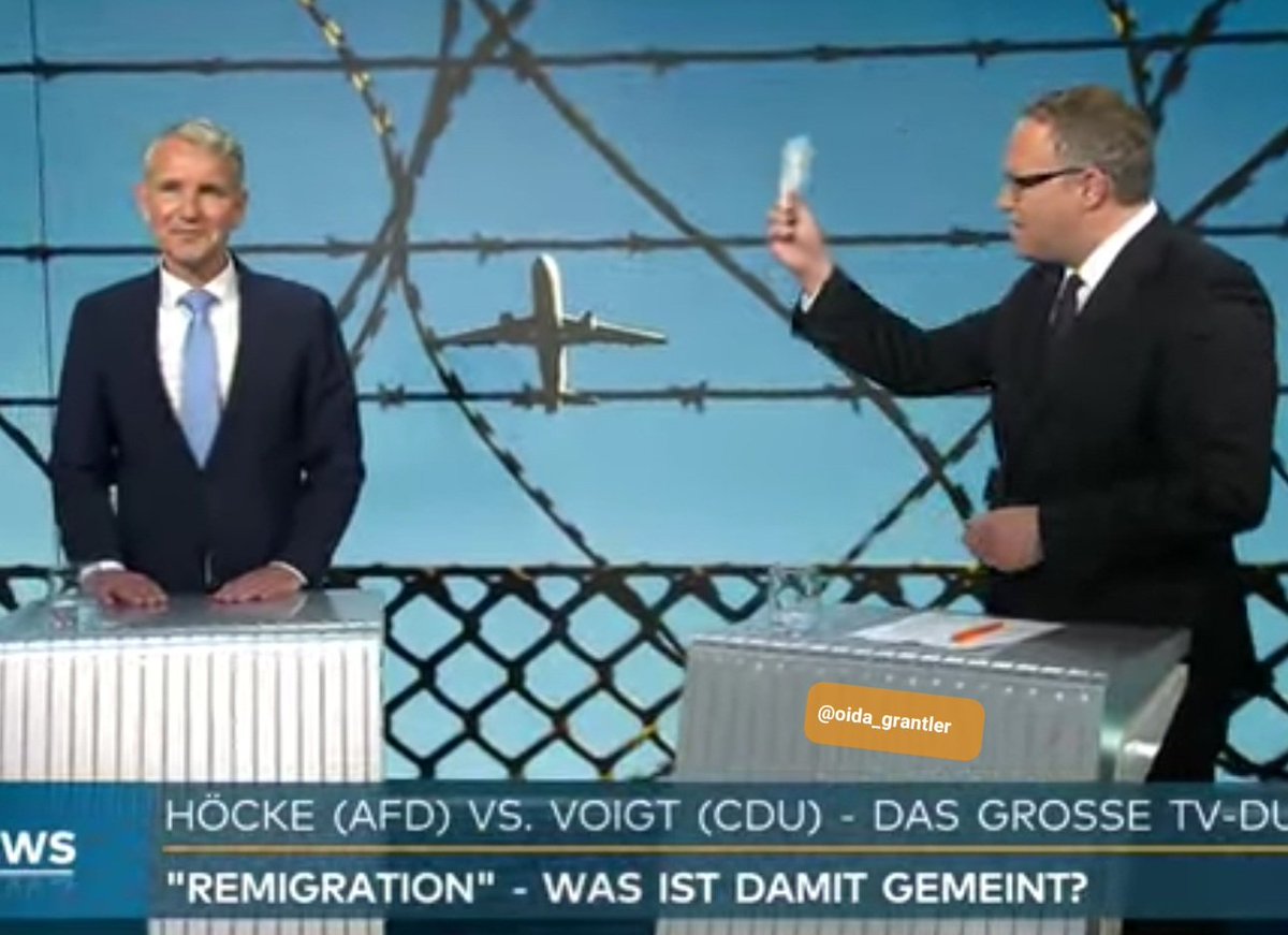 Seit wann ist das öffentliche Hochhalten vom Grundgesetz eigentlich wieder straffrei möglich? #TVDuell #Voigt #Hoecke