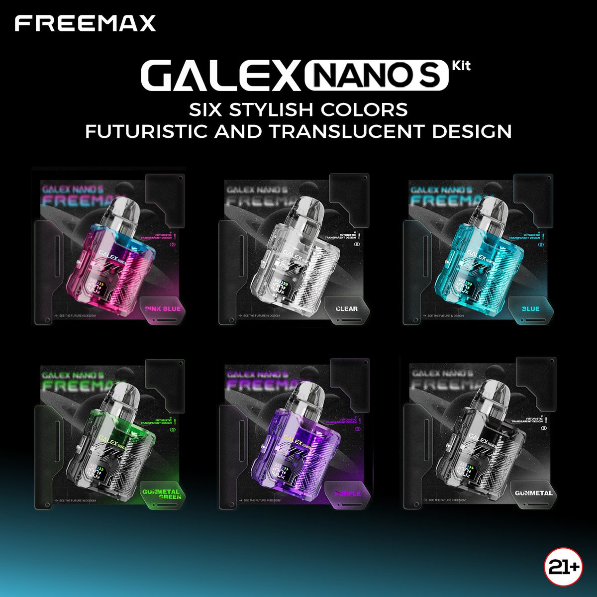 Six stylish colors, which one do you prefer? 👀
.
.
.
.
.
Warning: This product contains nicotine. Nicotine is an addictive chemical.
Must be 21+.
-
#freemaxvape #galexnanoS #galexseries #newlaunch #podsystem #clouds #cloudchasing #surprise #experience