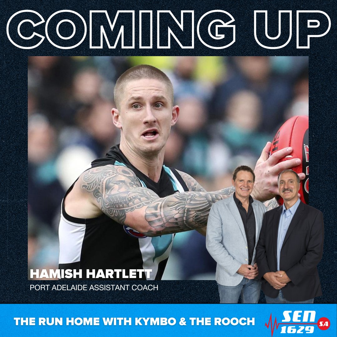 NOW | @PAFC development coach, Hamish Hartlett joins Kymbo & the Rooch! Listen: sen.com.au/listen-live-sa/ @1629senSA | #AFL | @PowerNationSEN