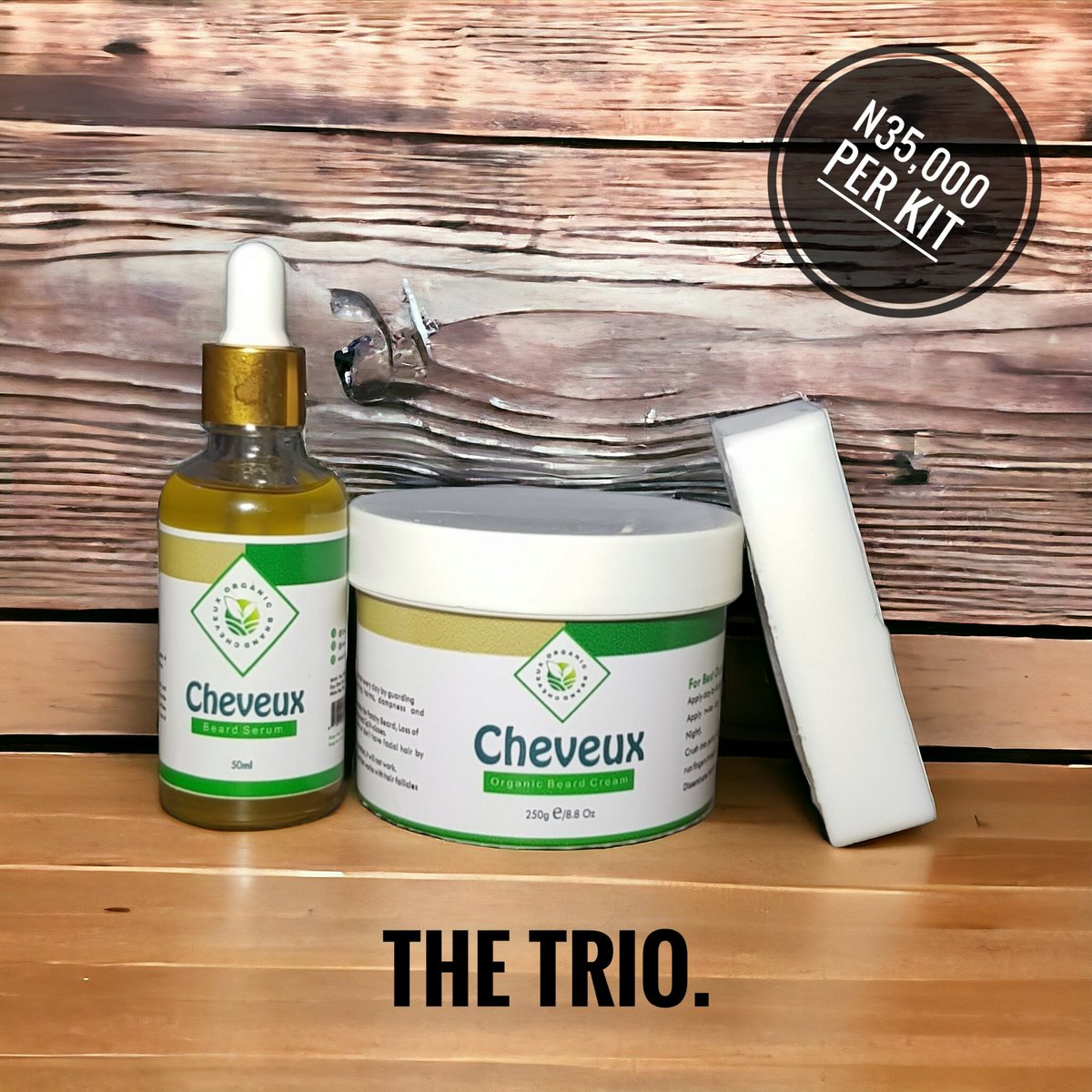 TGIF! Enhance your grooming experience with Cheveux Organic. Put an end to dry, uneven beards & hair, & embrace perfect hydration! Our natural solutions ensure your beard & hair remain soft, smooth, & itch-free. Prices: ₦2,500. ₦15,000. ₦22,000. ₦35,000 📍Lagos Dm To Order