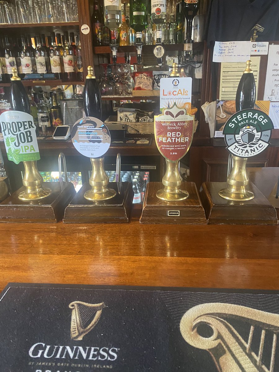 #RealAle on Friday:
@WelbeckAbbeyBry Red Feather
@TitanicBrewers Steerage
@kentbrewery Decadence &
@StAustellBrew Proper Job
Plus ciders from @WestonsCiderMil
Card payments accepted
Open 12-11pm
Please repost